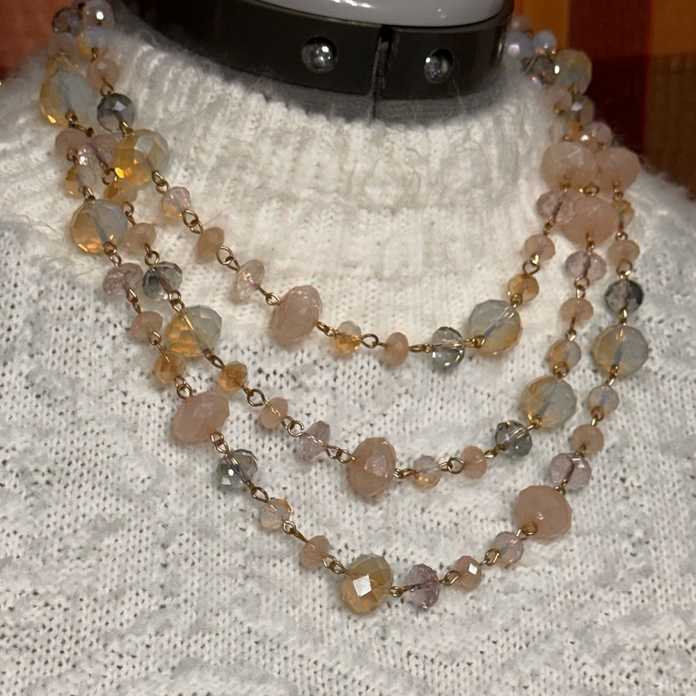 Multi strand necklace, estate sale find. Costume jewelry
